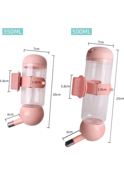 Pet Waterer Asma Tip Evcil Su Kupası, Özellikler: 500ML (Pembe) (Yurt Dışından)