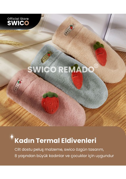 Kadınlar İçin Sevimli Peluş Eldivenler - Pembe (Yurt Dışından)