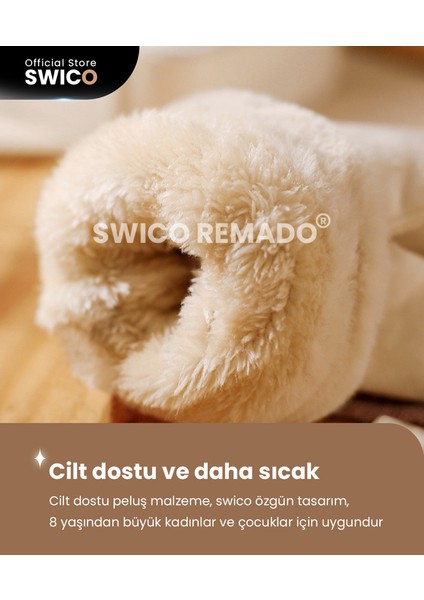 Swico Remado Kadınlar İçin Sevimli Peluş Eldivenler - Gri (Yurt Dışından)