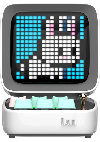 Ditoo Pro Piksel Ekranlı Beyaz Bluetooth Hoparlör