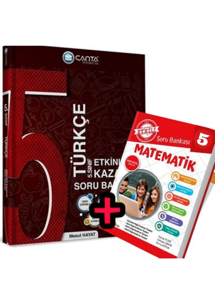 Çanta Yayınları 5. Sınıf Kazanım Türkçe Soru Bankası+Matematik 5 soru bankası