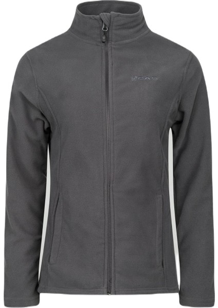Peridot Tam Fermuarlı Kadın Polar Sweatshirt Antrasit