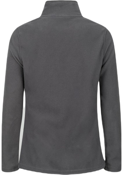 Peridot Tam Fermuarlı Kadın Polar Sweatshirt Antrasit