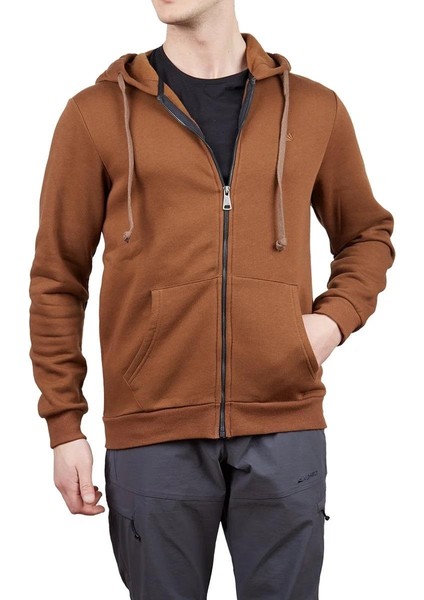 Covert Tam Fermuarlı Erkek Sweatshirt Xl Beden Hardal