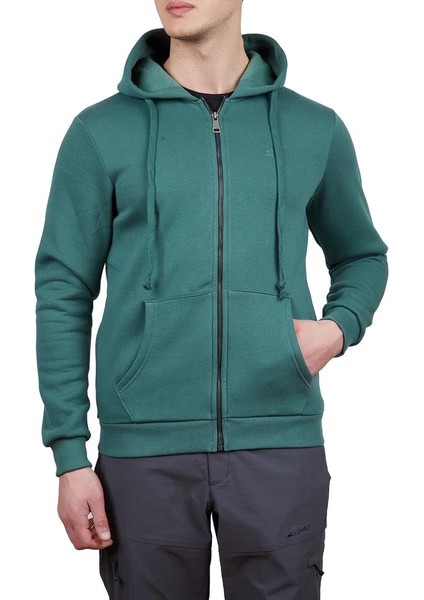 Covert Tam Fermuarlı Erkek Sweatshirt Xl Beden Nefti