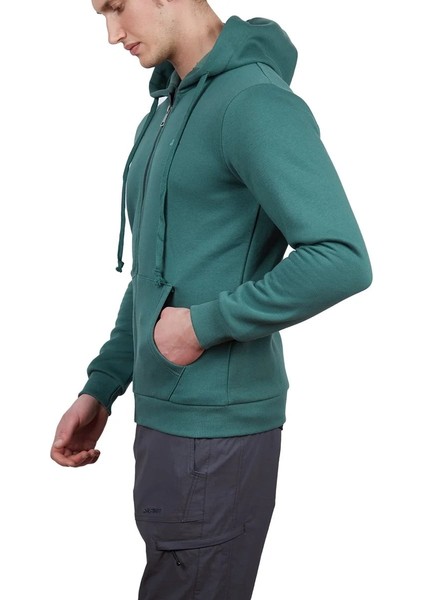 Covert Tam Fermuarlı Erkek Sweatshirt Xl Beden Nefti
