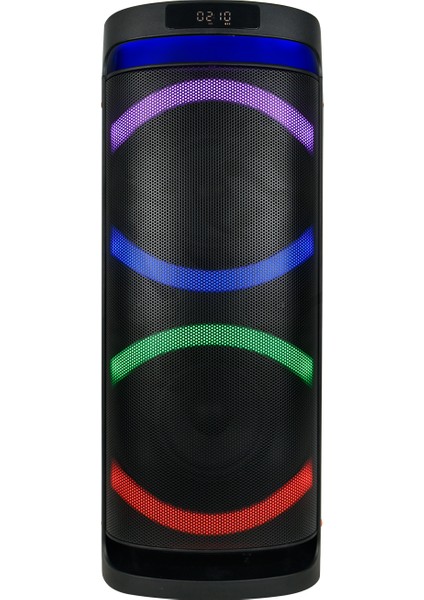 MD-260KP Rms 35W+35W 12V5.5AH Rgb Işıklı Usb/tf/fm/bt/tws Kablosuz Mikrofonlu Öğretmen/toplantı Anfisi