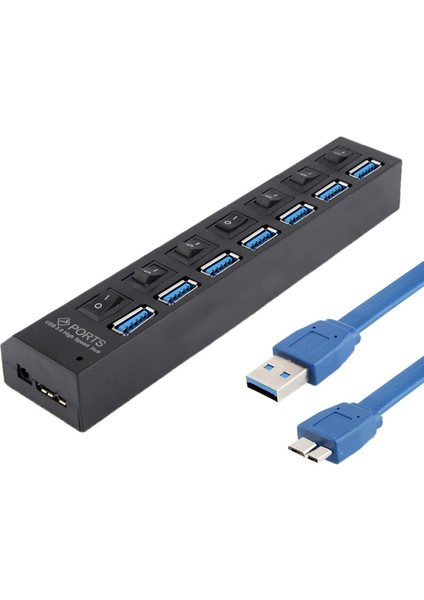 4 Bağlantı Noktası USB 3.0 Hub, Süper Hız 5gbps, Tak ve Oynat, Destek 1 Tb (Siyah) (Yurt Dışından)