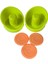 2 Adet Yeşil Renk Air Hockey Elcik ve 3 Adet Turuncu Renk Disk - Havalı Hockey Tokacı ve Diskleri 3