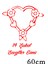 Sevgililer Günü Üzerinde Çiçekler Bulunan Kalp 60 cm Sticker 2
