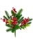 Yapay Çiçek Çam Dallı Kokina 9 Dal Lı Demet 25*30CM Yılbaşı Çiçeği Red Berry 2