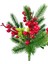 Yapay Çiçek Çam Dallı Kokina 9 Dal Lı Demet 25*30CM Yılbaşı Çiçeği Red Berry 5