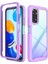 Xiaomi Redmi Note 11 / Note 11S İçin Çift Katmanlı Şeffaf Bumper Tam Koruma Kılıf Kapaklı - Mor (Yurt Dışından) 1