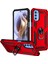 Motorola Moto G31 / G41 İçin Çift Katmanlı Kılıfı Kapaklı Yüzüklü Arkası Standlı - Kırmızı (Yurt Dışından) 1