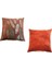 Yaprak Desenli Kiremit Kırlent Kılıfı Seti -2 Adet 45CM*45CM 4