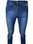 Erkek Dar Kesim Boru Paça Denim Likralı Mavi Kot Pantolon 1