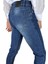 Erkek Dar Kesim Boru Paça Denim Likralı Mavi Kot Pantolon 4