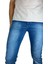 Erkek Dar Kesim Boru Paça Denim Likralı Mavi Kot Pantolon 1