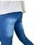 Erkek Dar Kesim Boru Paça Denim Likralı Mavi Kot Pantolon 4