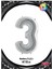 Kikajoy Rakam Folyo Balon 40" Gümüş -3- 1