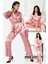 2'li Hem İçeride Hem Dışarıda Gül Kurusu Pijama Takım S27390 1