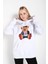 Kadın Can Ayı Baskılı Oversize Sweatshirt 3