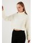 Oversize Balıkçı Yaka Fitilli Triko Crop Kazak Bayan Kazak 63622118 2
