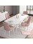 Concept Are Serisi, Mdf 80X132 Açılabilir Beyaz Yemek Odası Takımı, 4 Sandalye Gümüş Halkalı 2