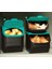 Kiler Set 3'li Patates Soğan Sarımsak Saklama Kabı Turkuaz 4