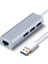 USB 3.0 3-Port Hub ve Gigabit Ethernet Adaptör Ikisi Bir Arada USB Adaptör - Alüminyum Kasa 3