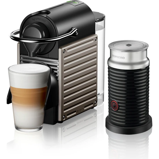 Nespresso C66T Pixie Titan Kahve Makinesi ve Süt Köpürtücü Aksesuar