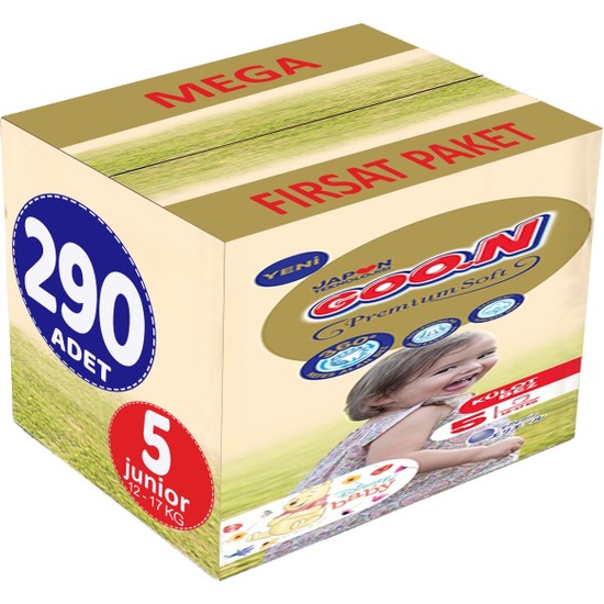 Goon Premium Soft Külot Bebek Bezi Beden:5 12-17 kg Junior 290'lu
