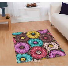 Nesa Decor Dijital Baskı Yıkanabilir Kaymaz Taban Salon Halısı Mutfak Halısı Mutfak Paspası