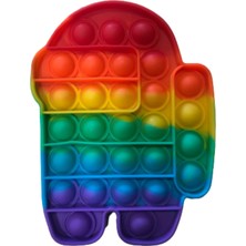 HYD Gökkuşağı Pop It Push Bubble Fidget Duyusal Oyuncak Stres Oyunu 2 - 4 Yaş İçin Hediyelik