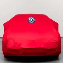 Teksin Volkswagen Passat 5 (1996-2000) Kırmızı Otomobil Kumaş Logolu Penye Oto Örtüsü