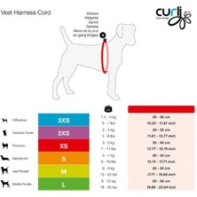 Curli Cord Vest Köpek Göğüs Tasması Siyah S 40-45 cm