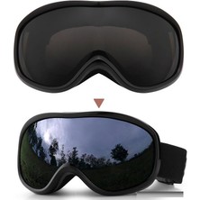 Easy Idea Çift Katman Anti-Sis Siyah Lens Uv Snowboard Kayak Gözlüğü