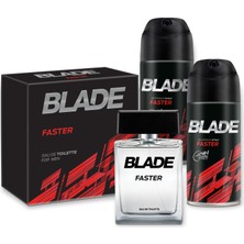 Blade Faster Erkek Parfüm Edt 100 ml ve 2 x 150  ml Deodorant