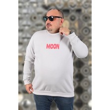 Starbattal Büyük Beden Erkek Sweat Moon 22731 Taş Gri