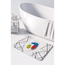 Monnhein  Mikrofiber Banyo Paspası, Kaymaz Taban, Makinede Yıkanabilir, Banyo Halısı (50X80)