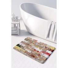 Monnhein  Mikrofiber Banyo Paspası, Kaymaz Taban, Makinede Yıkanabilir, Banyo Halısı (50X80)