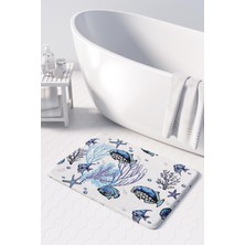 Monnhein  Mikrofiber Banyo Paspası, Kaymaz Taban, Makinede Yıkanabilir, Banyo Halısı (50X80)