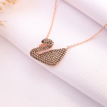 Miavi Silver 925 Ayar Gümüş Şampanya Renk Kuğu Kolye