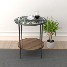 Materia Ahşap Modern Sehpa. Metal Ayaklı Sehpa,ahşap Mobilya,sukulent Dekoru