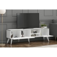 Mobilya Gezegeni Pearl Tv Ünitesi 160 cm Beyaz-Gümüş