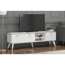 Mobilya Gezegeni Pearl Tv Ünitesi 160 cm Beyaz-Gümüş