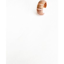 Mistik Silver Kalın Taşlı Gümüş Ear Cuff Küpe