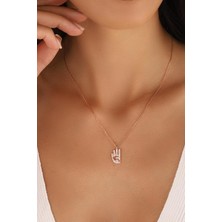 Rabia Işareti Gümüş Kolye