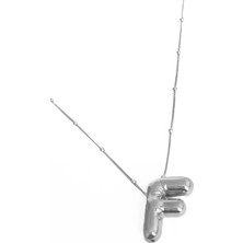 Taşsız Gümüş Balon Harf Kolye