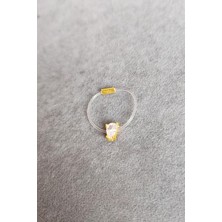 Mistik Silver Damla Tek Taşlı Misinalı Gümüş Hayalet Yüzük